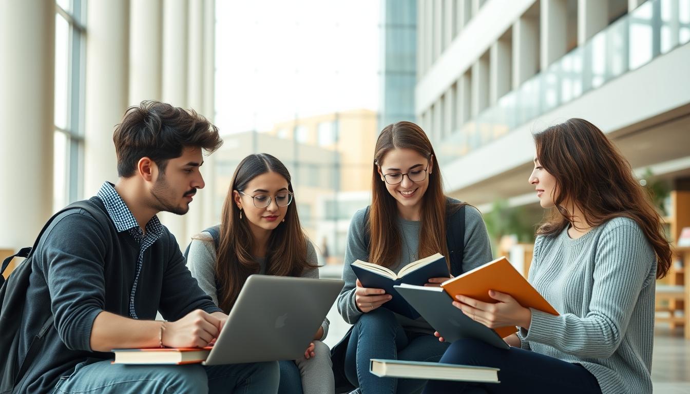 Students working in research laboratory